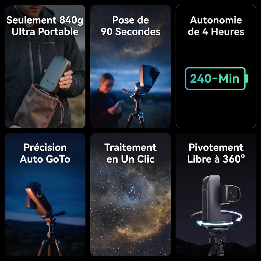 Télescope Intelligent DWARF Mini Astrophotographie Portable avec Monture Équatoriale Motorisée