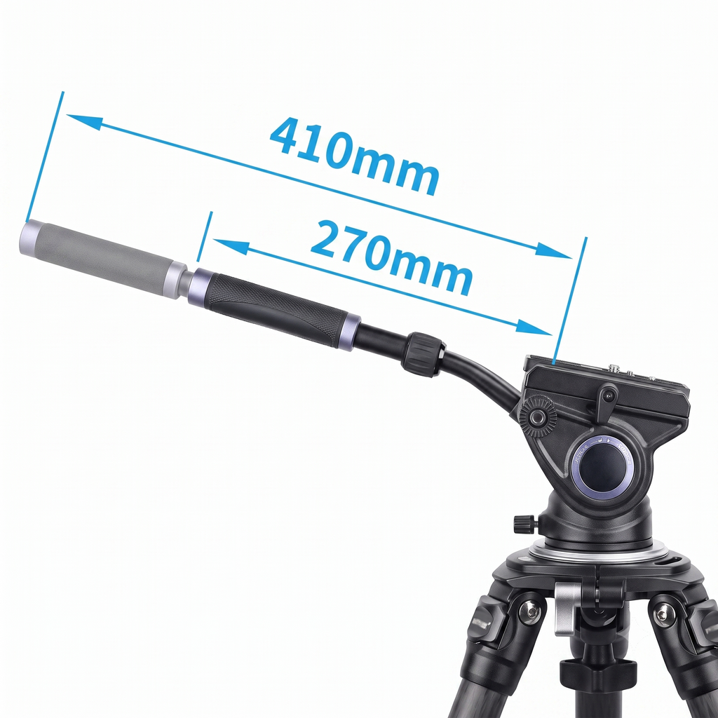 Trépied Professionnel 10kg Aluminium 3 Sections avec Tête Fluide Panoramique 360°