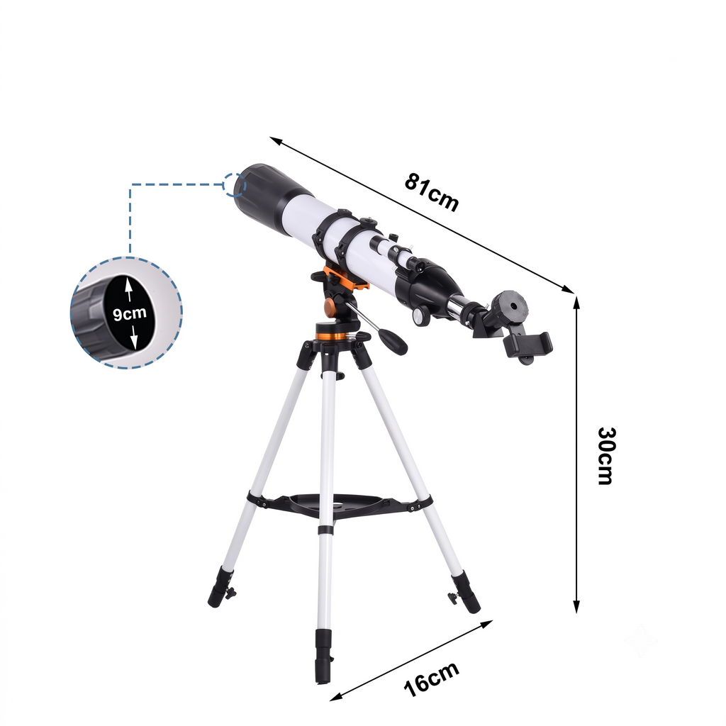 Télescope Astronomique 90/800 mm Trépied Acier